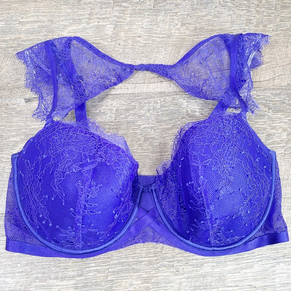 Victoria's Secret 36DD Very Sexy Purple Studded High Neck Lace Collar